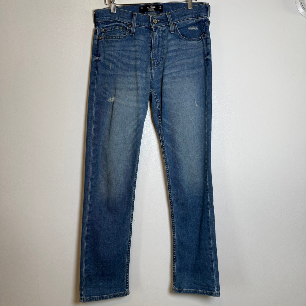 Hollister Slim Straight Jeans Mens 26x30 Blue Medium Wash Epic Flex Stretch